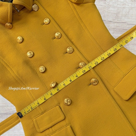 J.Crew goldenrod double breasted double cloth wool belted coat *shop@iamwarrior - Picture 8 of 15